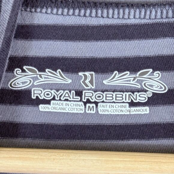 Royal Robbins Two Tone Grey Stripe Pullover Turtleneck Shirt Top Women's Medium - Picture 6 of 6